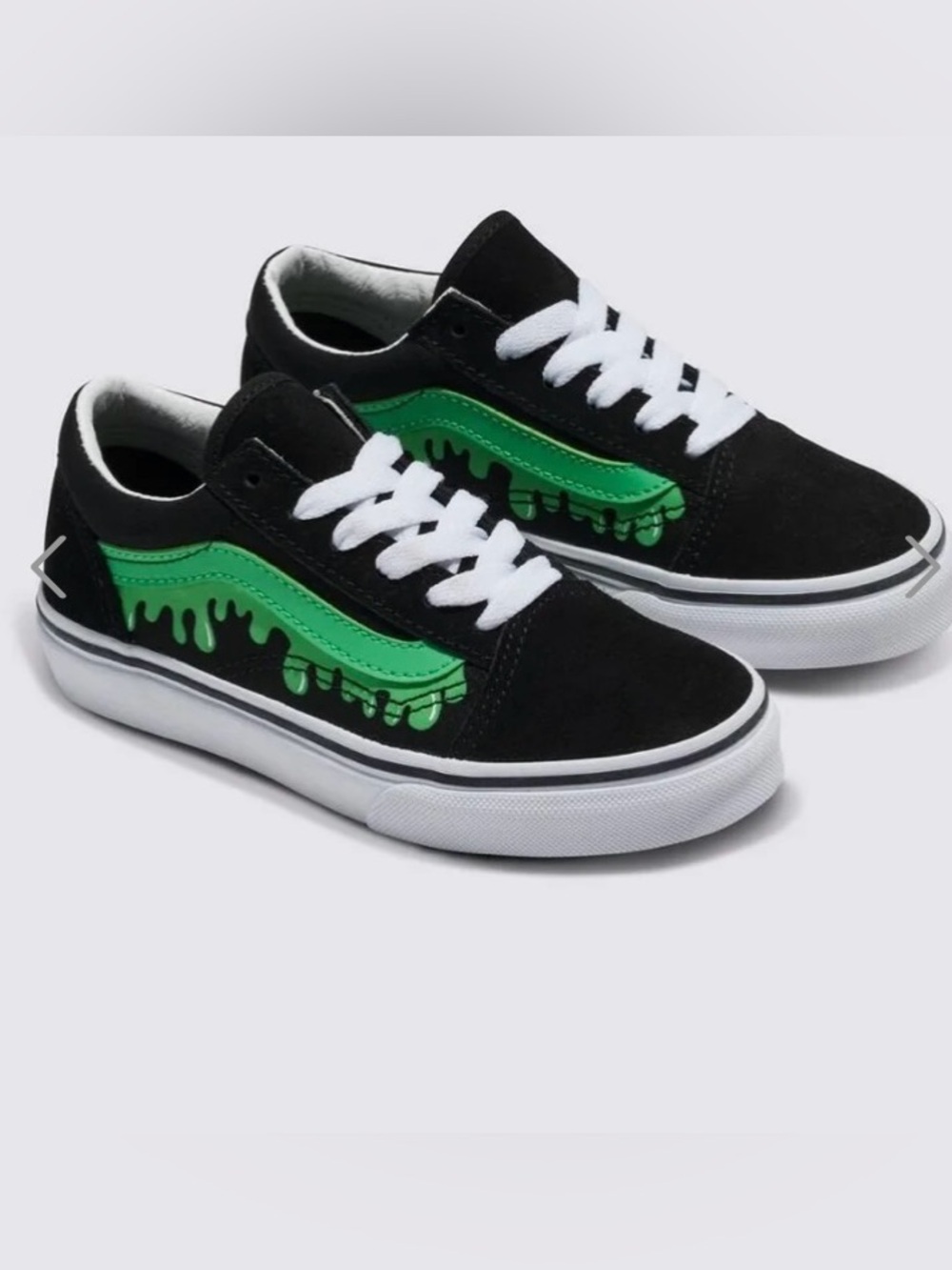 Vans Kids Old Skool Glow Green Slime Sneakers
